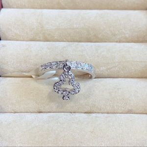 Sterling Silver Half Eternity Ring with Charm